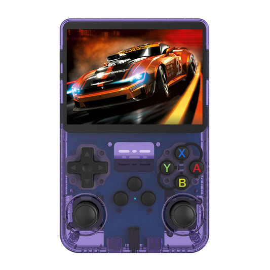 NNEDSZ Purple Retro Portable Gaming Console with 128GB, 1 Memory Card - 3D Games, HD Display, and Dual Joysticks